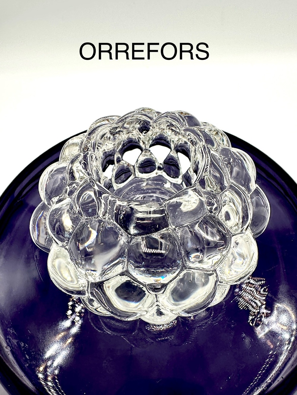 Orrefors Raspberry Hallon Votive Crystal Candle Holder